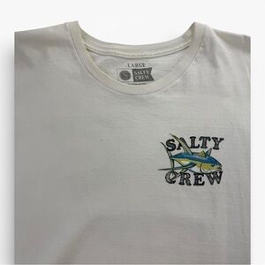 Salty Crew Large Graphic Tee Cream Tuna Fishing Shirt